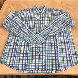 Neiman Marcus Men’s Long Sleeve Striped Shirt XL Green•Blue•White